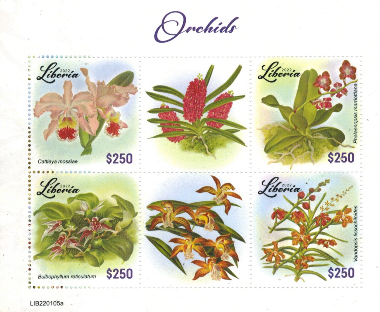 Liberia Flowers stamps