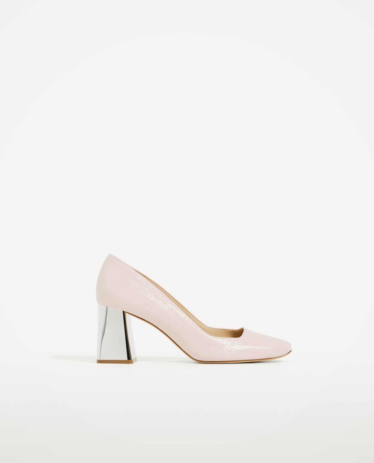 Туфли на каблуке серебристые Zara