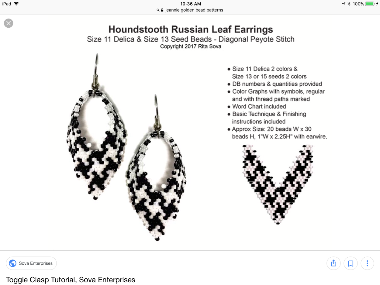 Серьги листики из бисера схема плетения