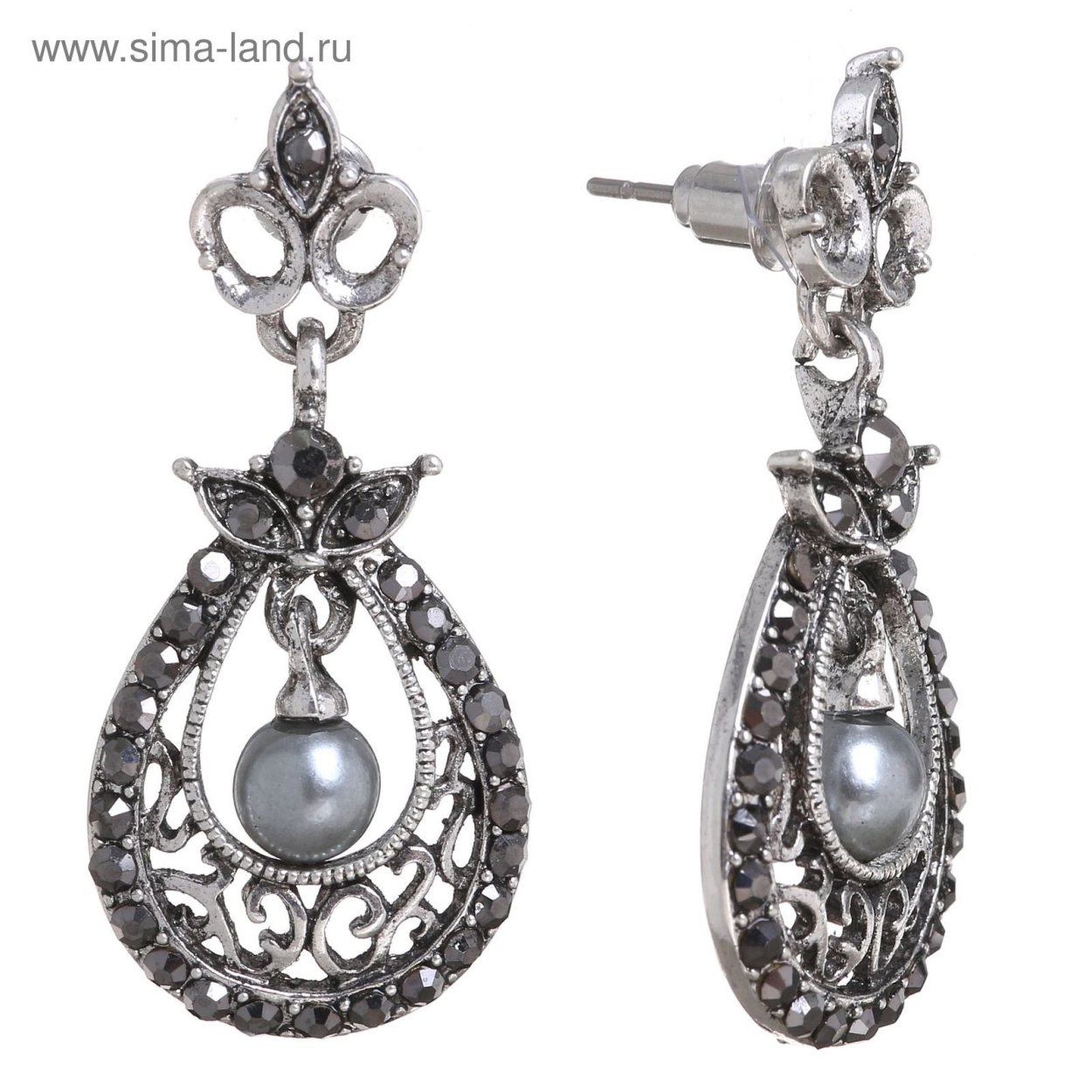 Серьги черненое серебро