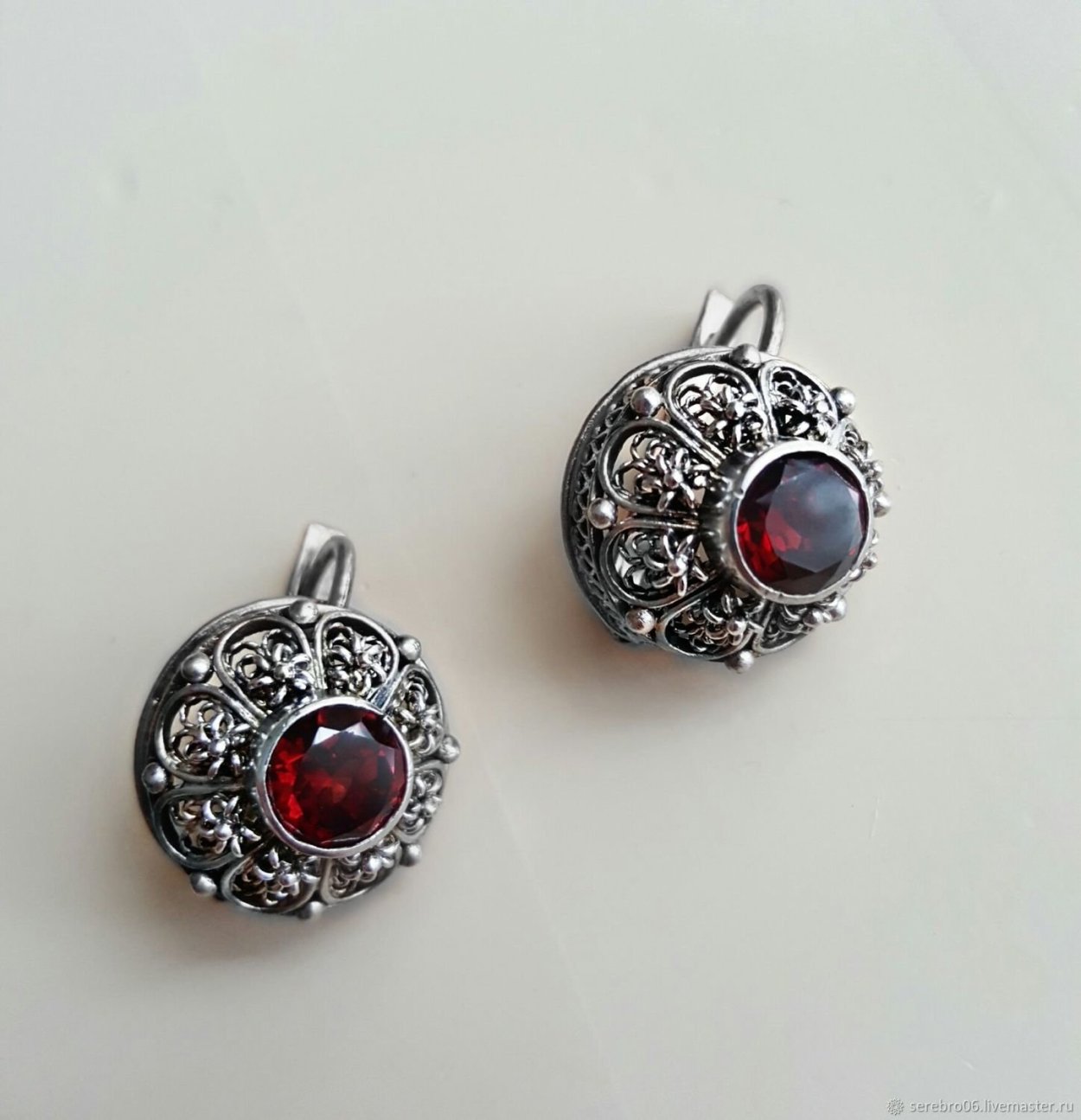 Серьги Кубачи серебро