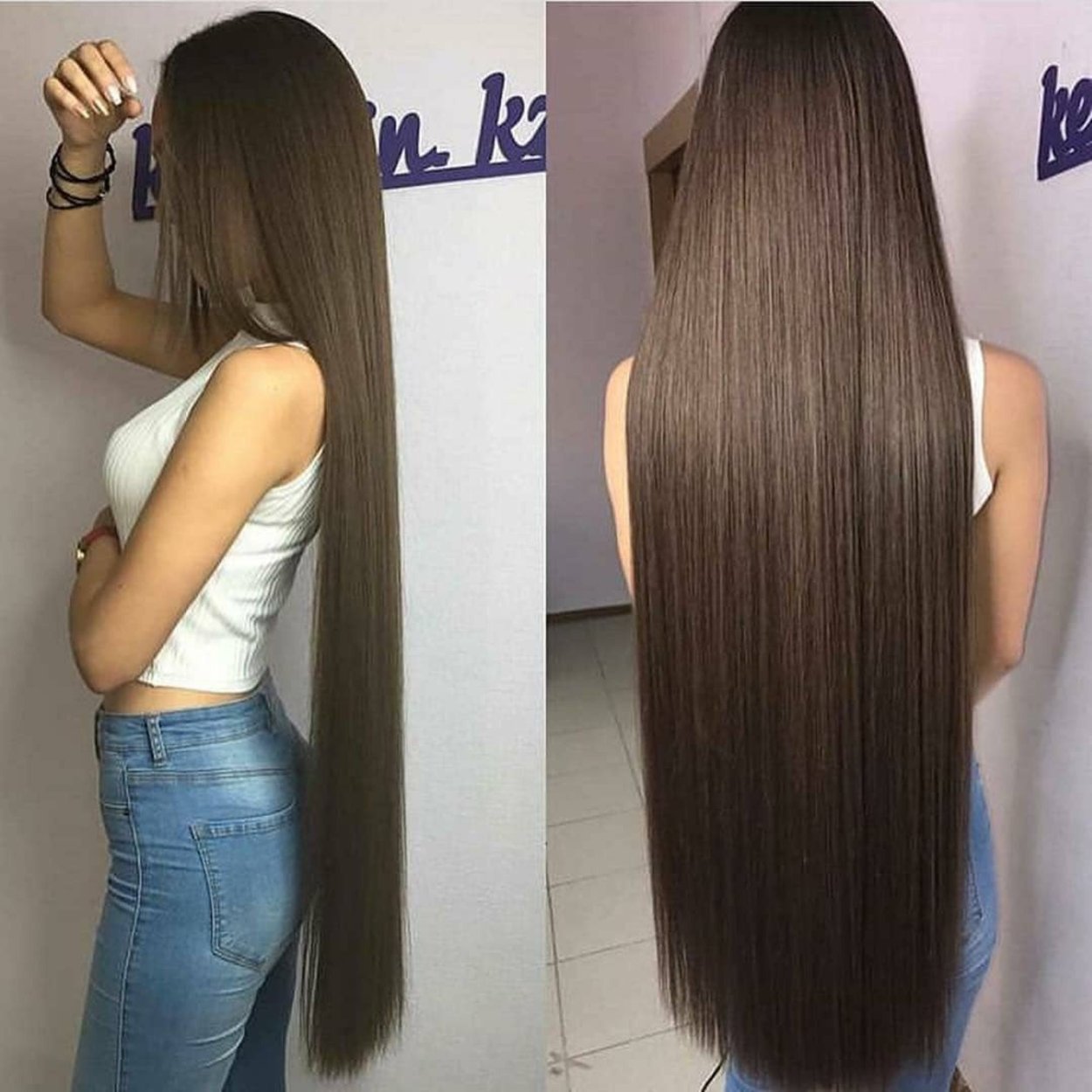 Длинные прямые волосы