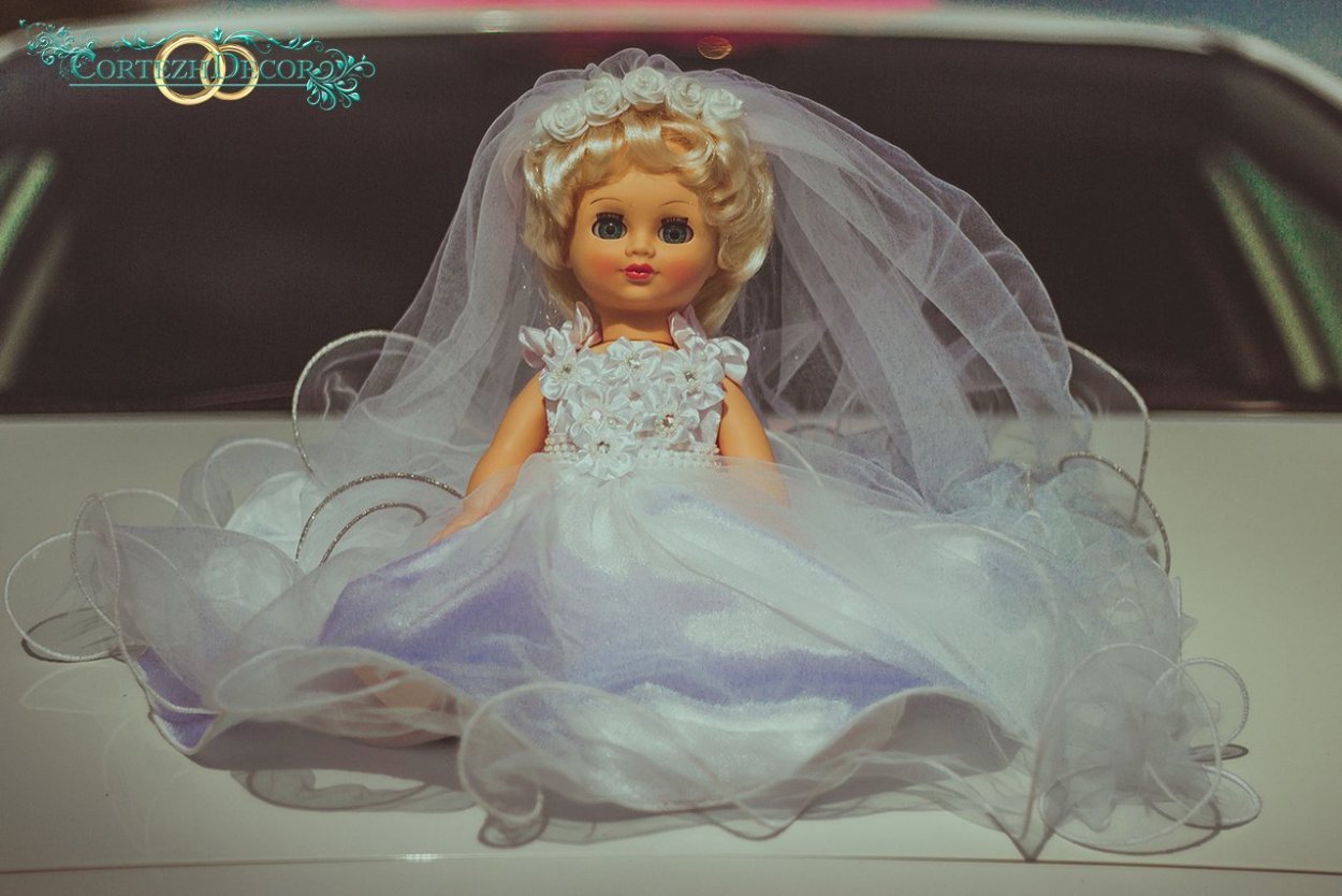 Кукла невеста на свадебную машину