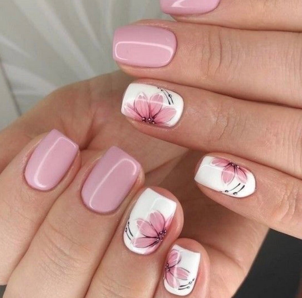 Летний маникюр на короткие ногти
