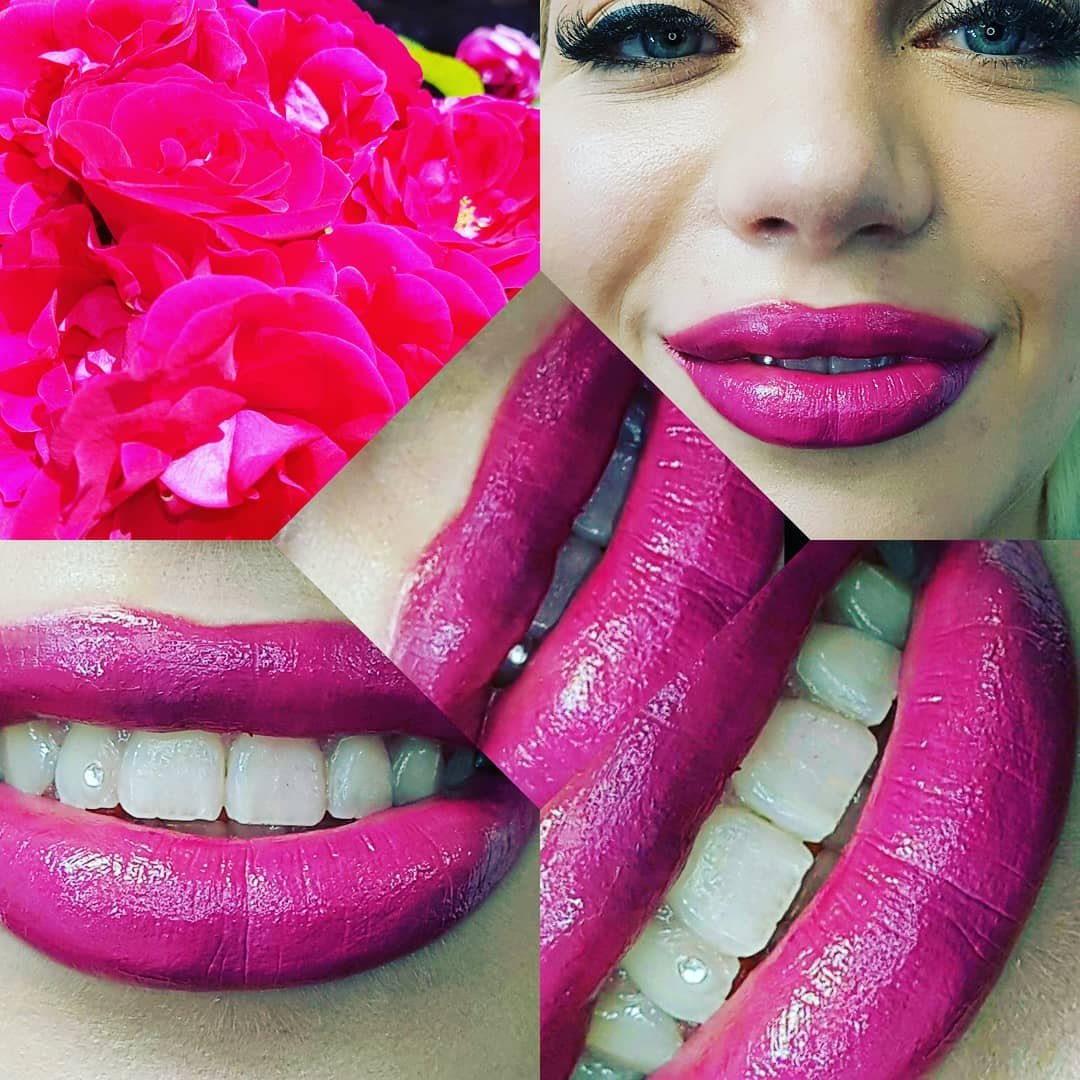 Розовые перманентные губы