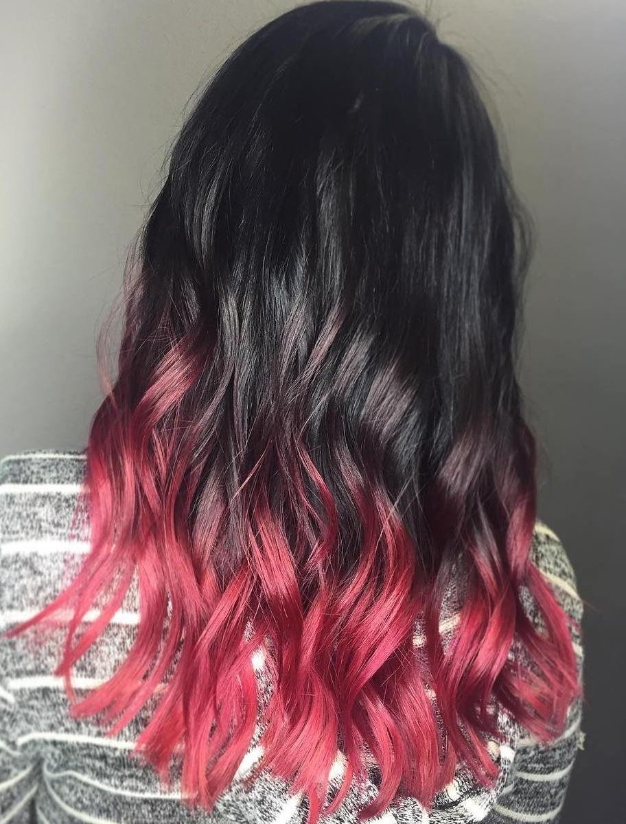 Dip Dye на темные волосы