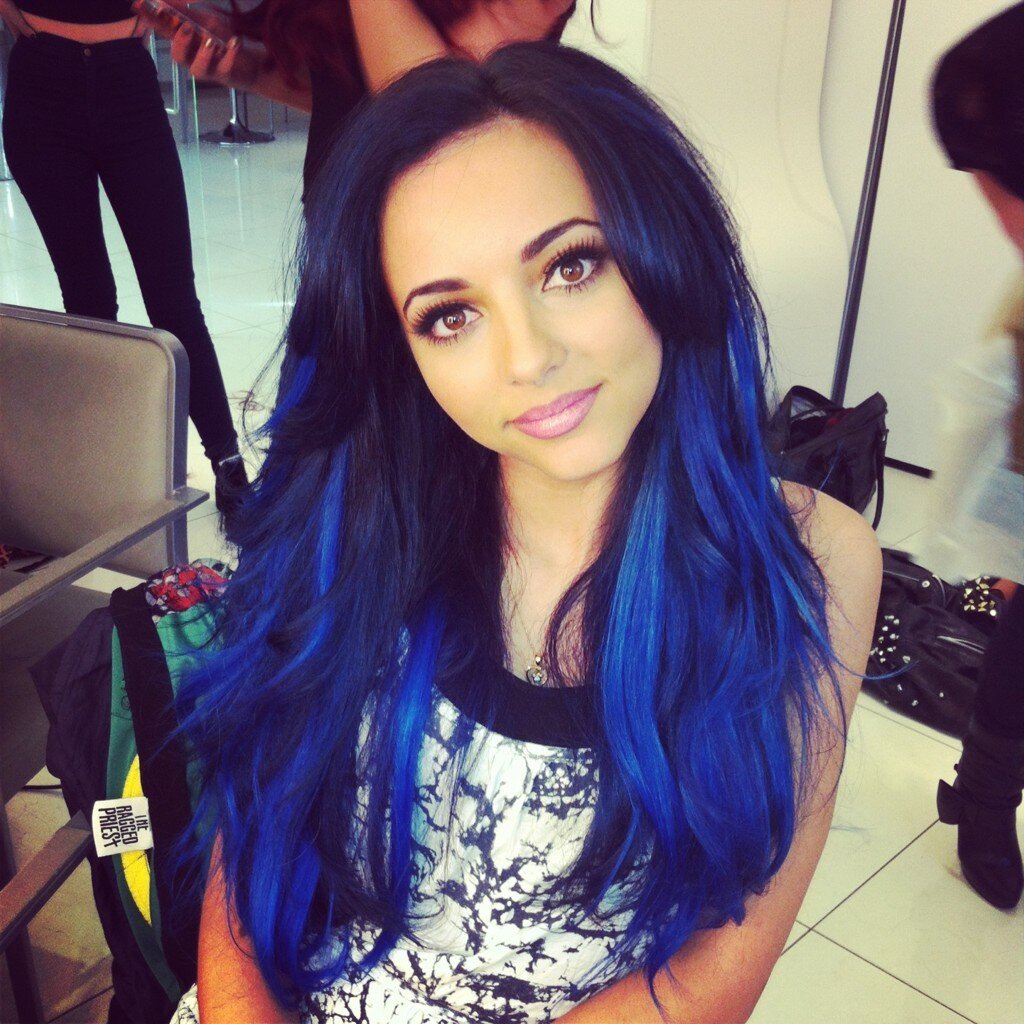 Jade Thirlwall with Blue hair