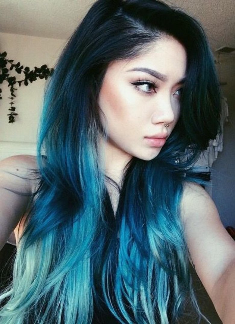 Dip Dye на темные волосы