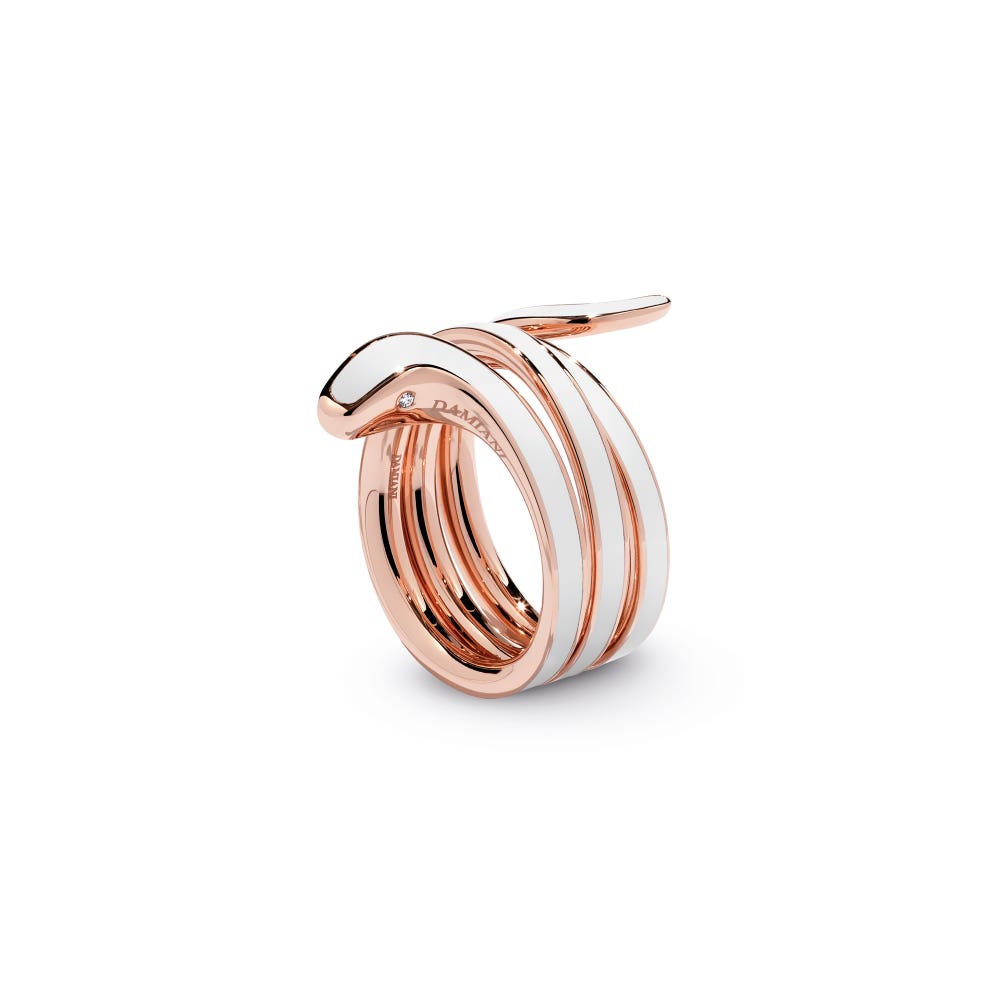 Кольцо Damiani белое из керамики