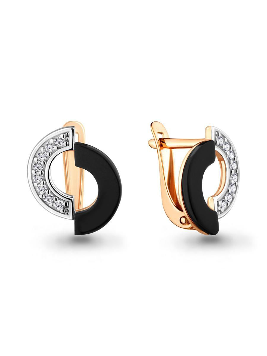 Серьги из серебра с керамикой и фианитом, 94023983
