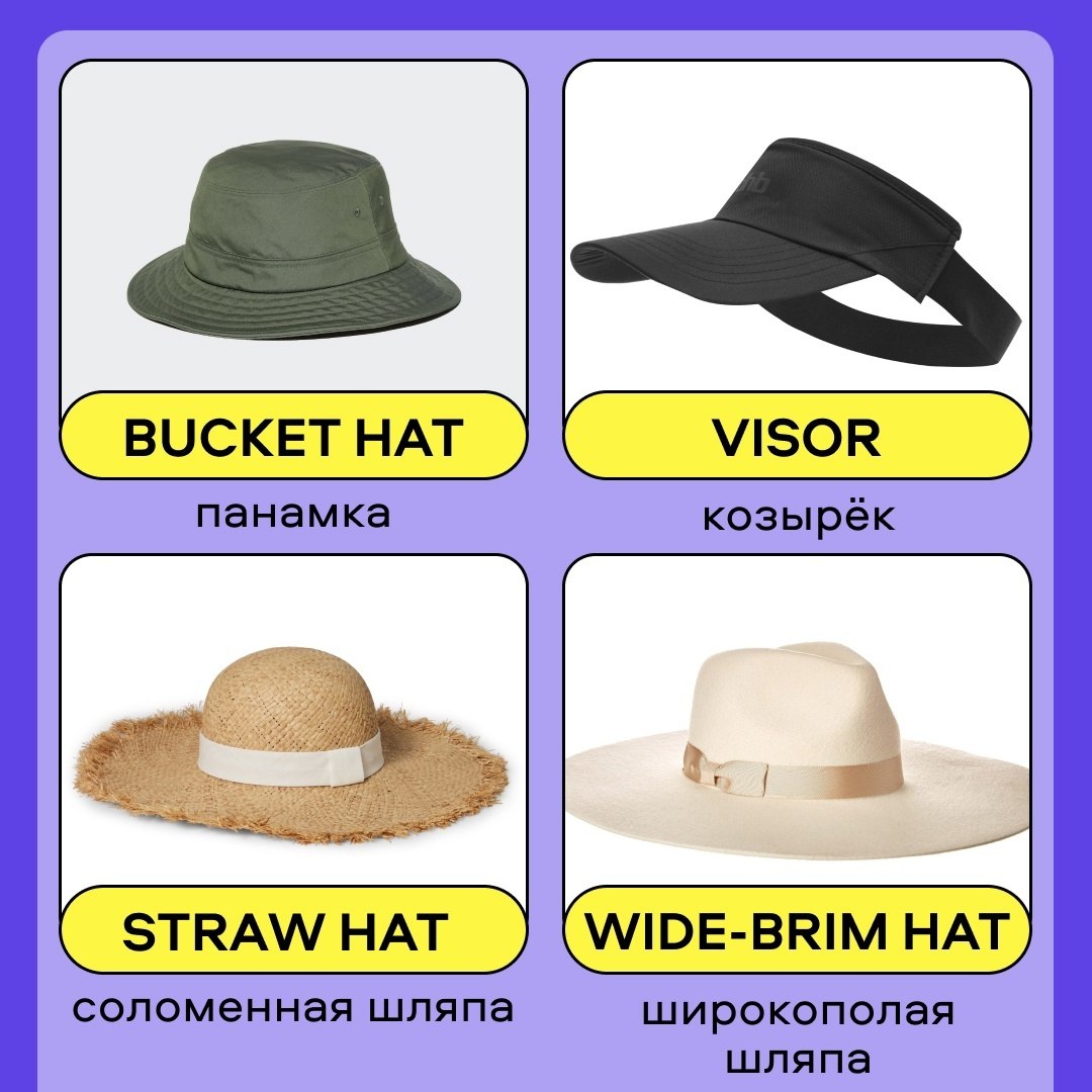 Названия шляп женских