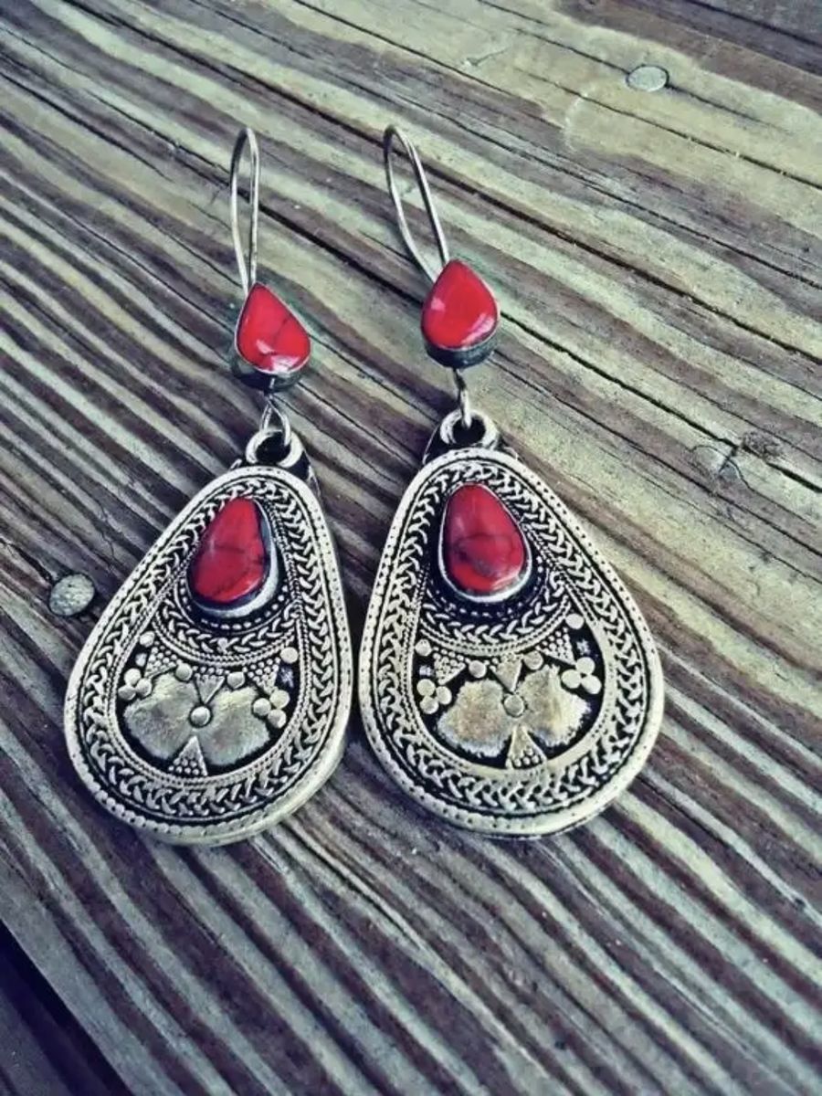 Серьги этнические серебро