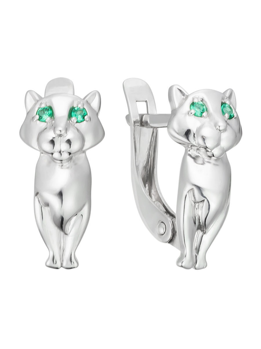 Серьги кошки серебро
