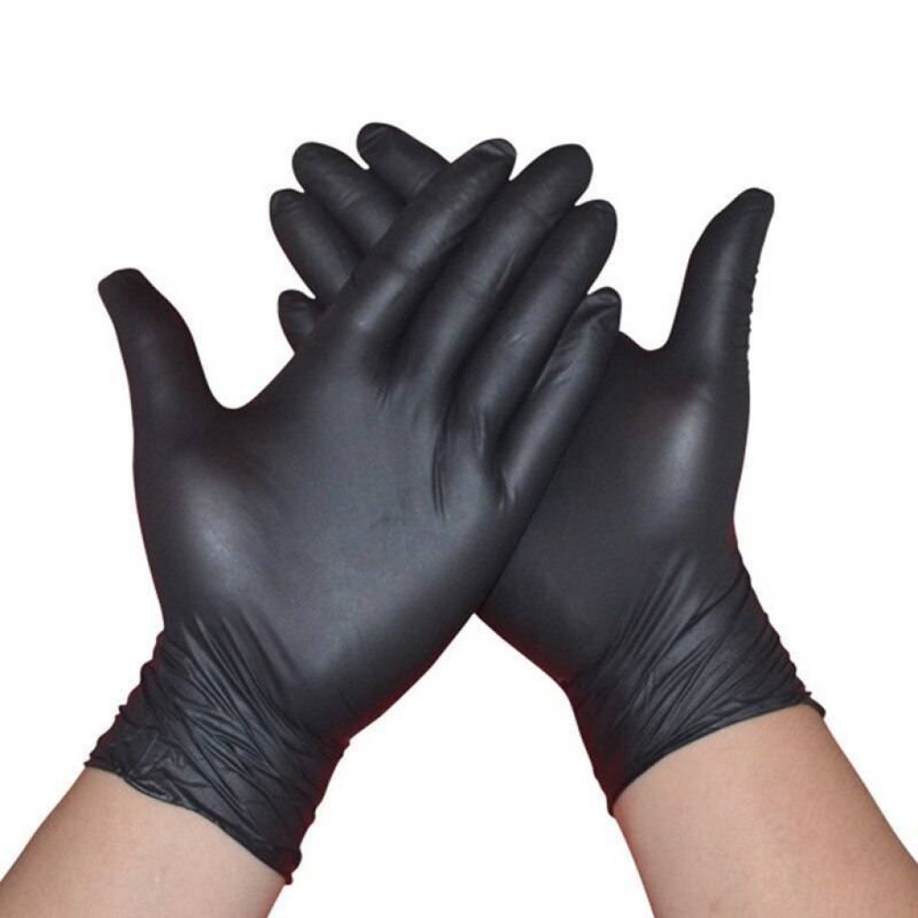 Перчатки нитриловые "Black Disposable Synthetic Gloves" черные размер м 100шт.