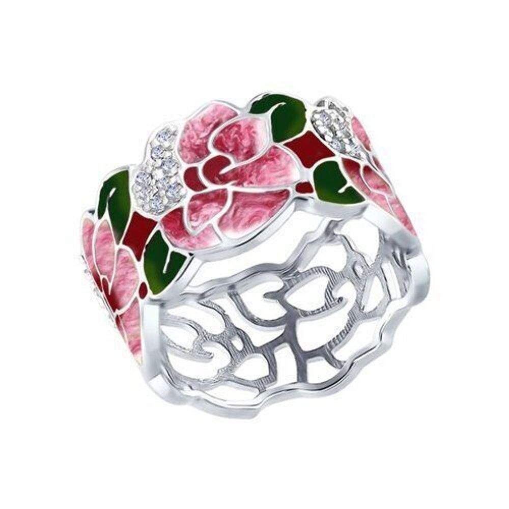 Кольцо из серебра с эмалью артикул: 94013277