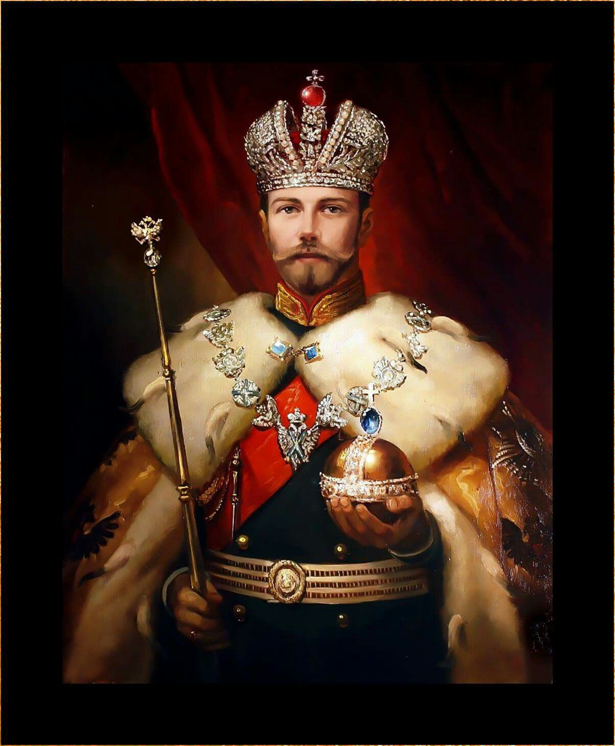 Император Николай II со скипетром