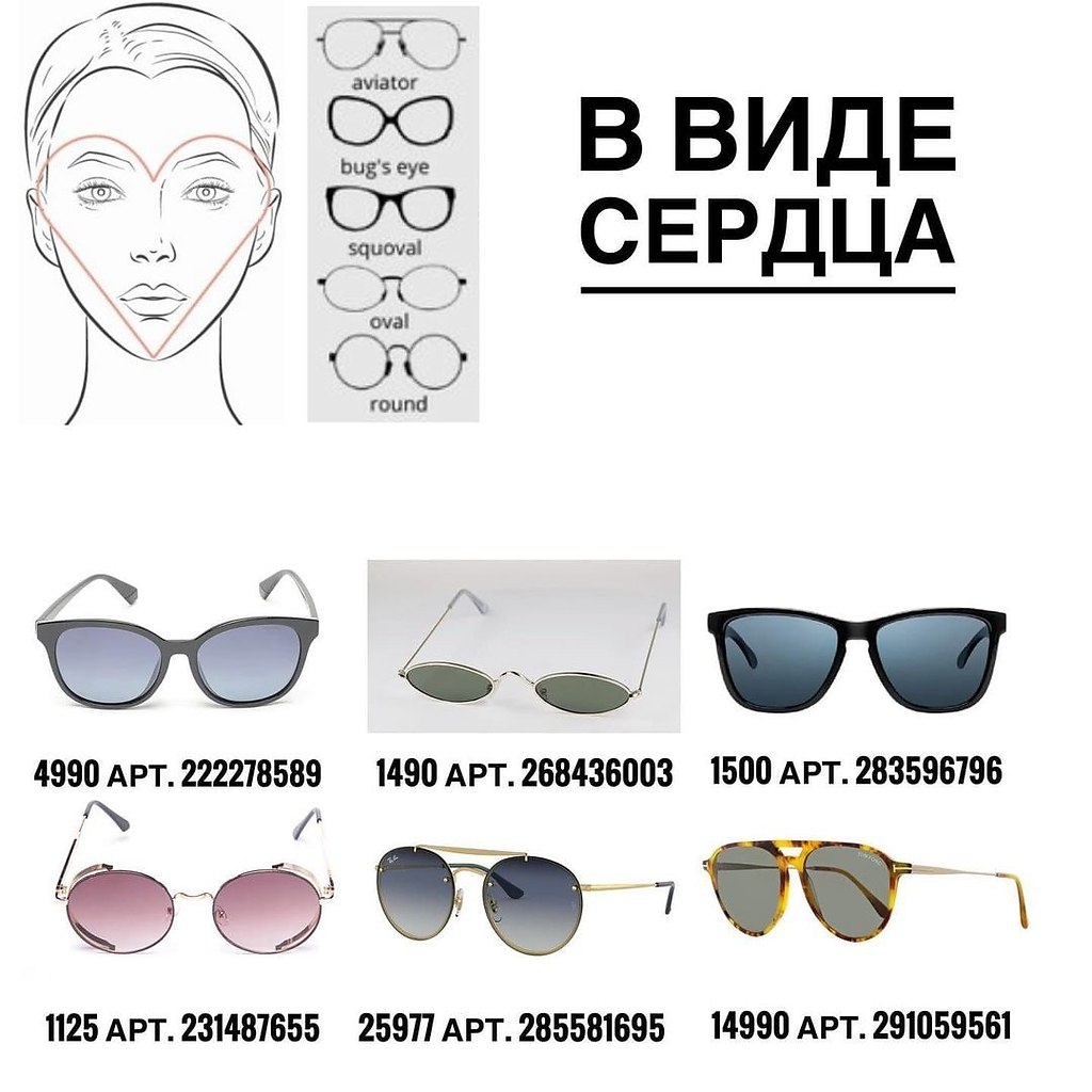 Подобрать очки по форме лица