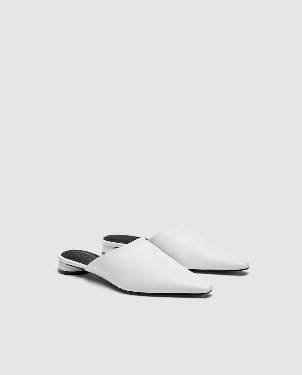 Zara мюли кожаные