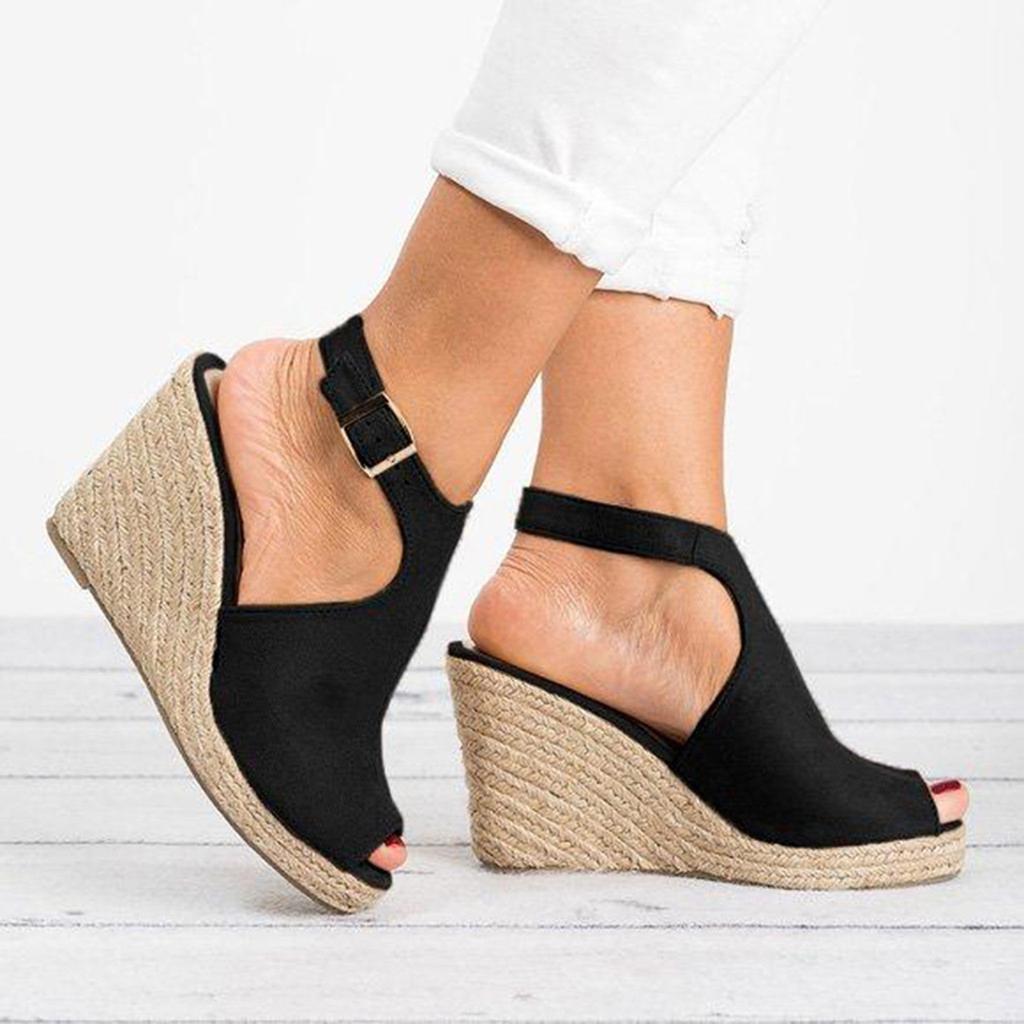 Peep Toe Ankle Strap platform Wedge