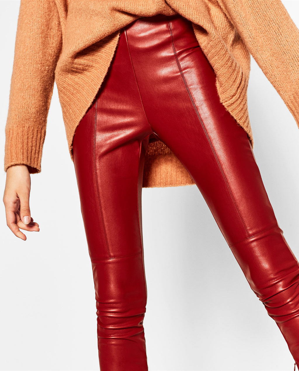Zara Trafaluc collection кожаные легинсы