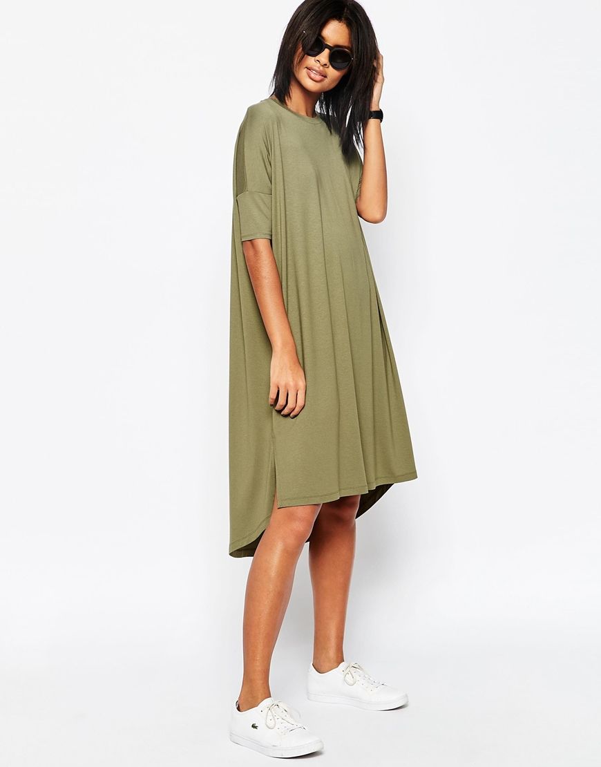 Платье оверсайз хаки Zara