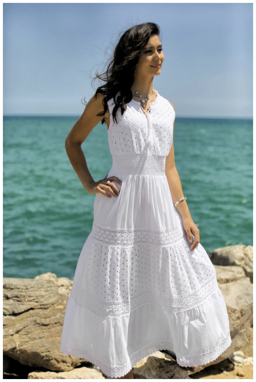 Белое пляжное платье Fresh Cotton 1616 f-1с