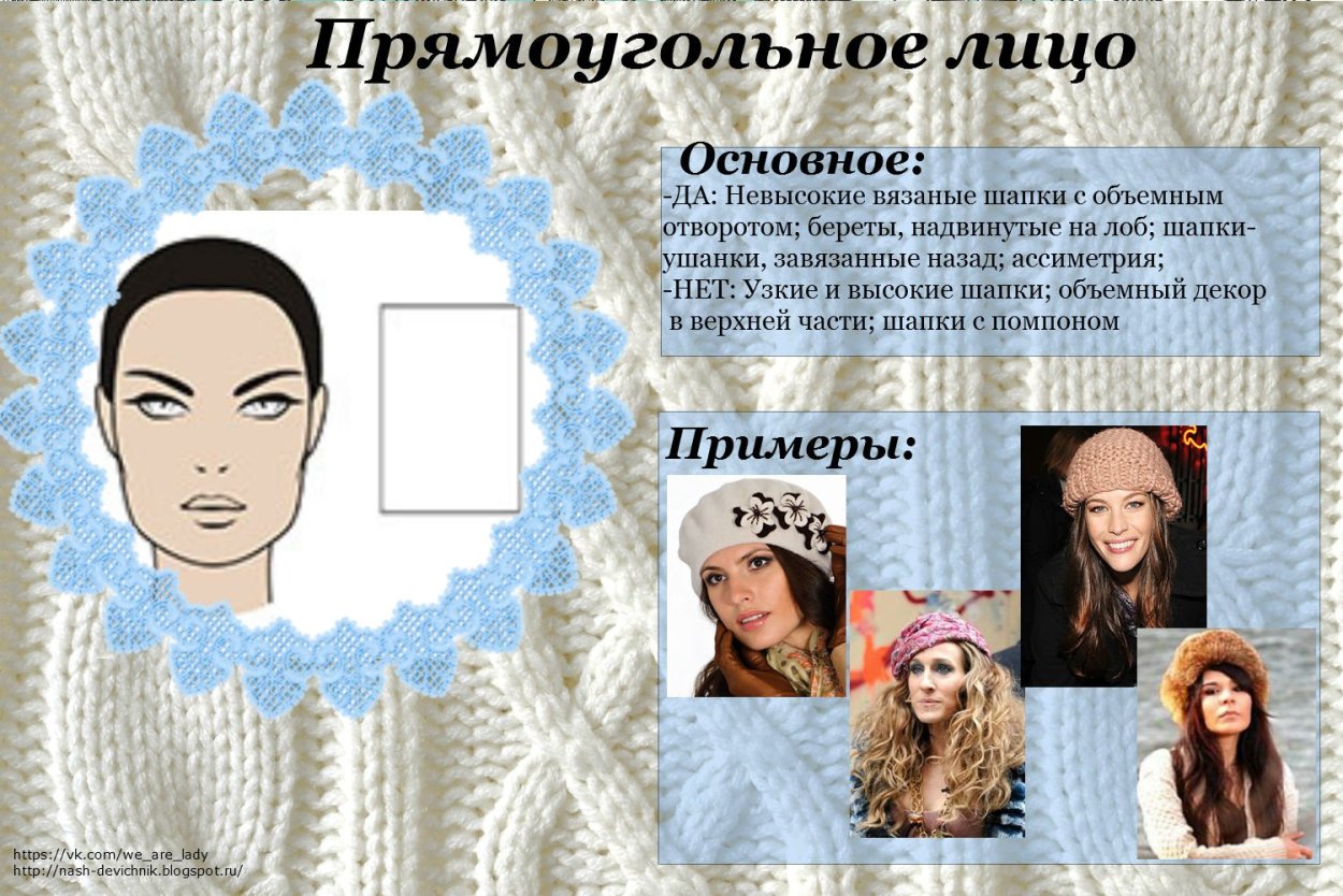 Подобрать шапку по форме лица