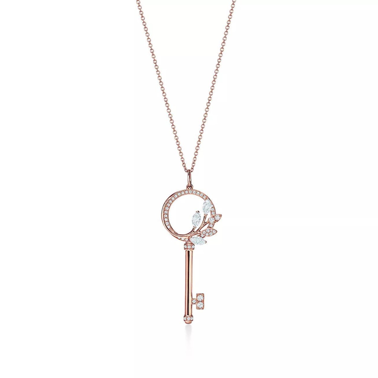 Подвеска-ключ Tiffany Victoria™ из розового золота с бриллиантами, Medium.