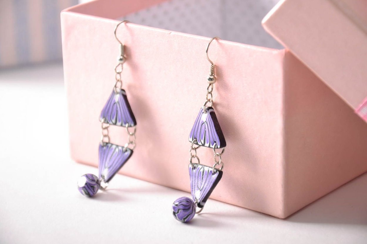 Сережки из полимерной глины