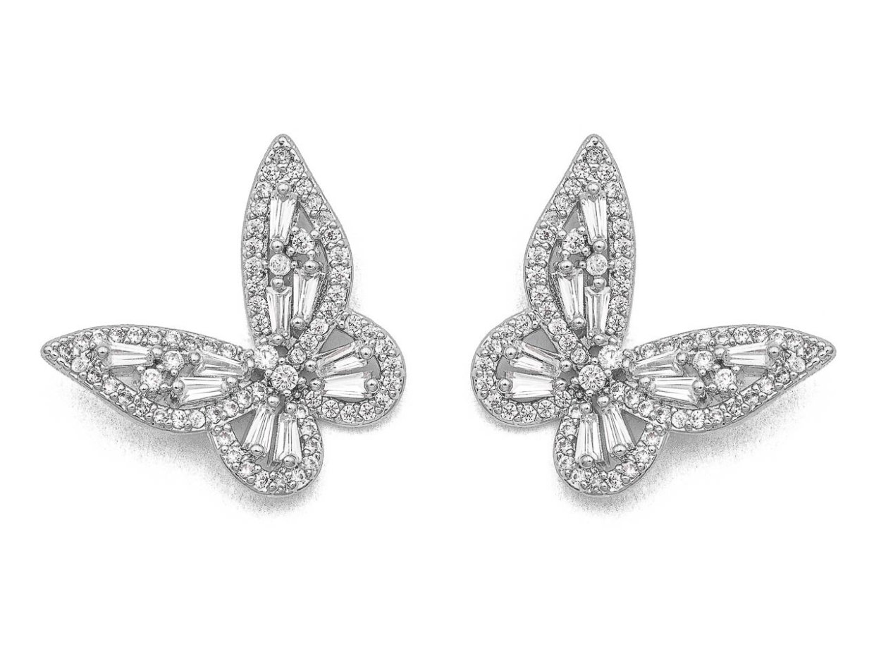 Серебряные серьги «бабочки»