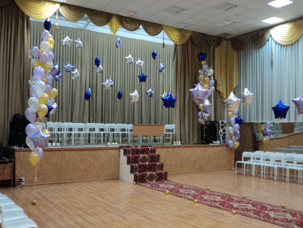 Украшение зала на выпускной в школе