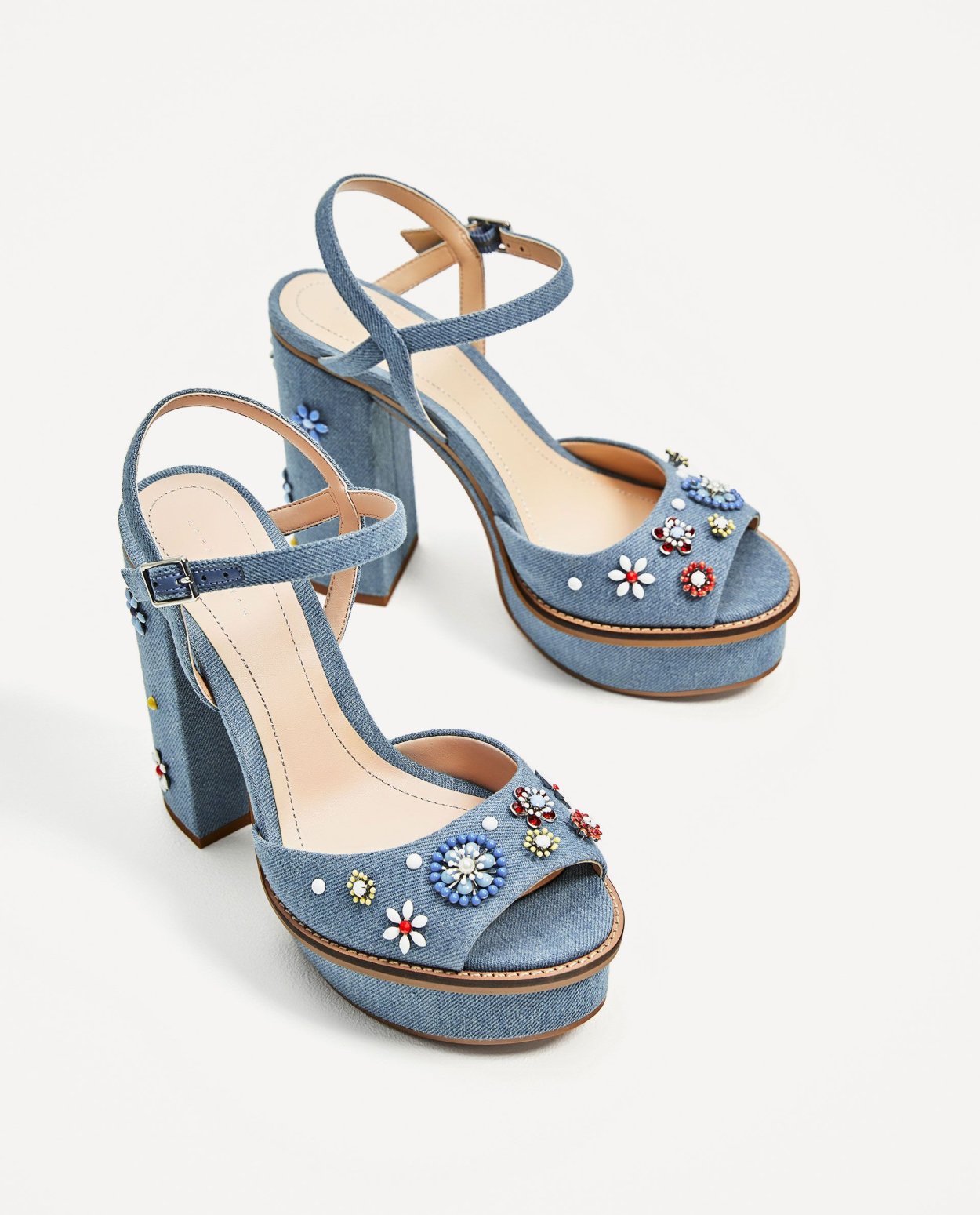 Zara woman сандали джинсовые
