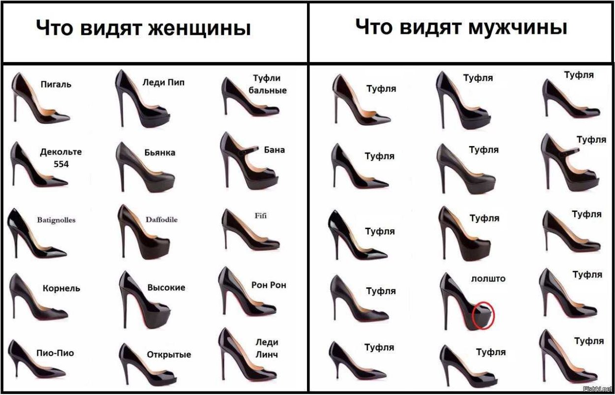 Туфли на каблуке названия